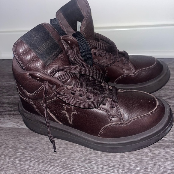 Converse Dark Brown Leather High-Top Sneakers (Men’s) - Picture 1 of 4